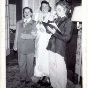 Women in Halloween Costume Wedding Parody Snapshot Photograph c1950 fr-1